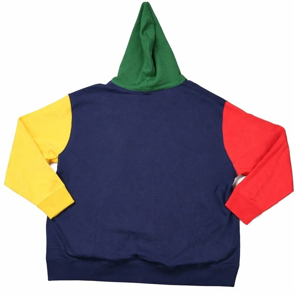 Polo Ralph Lauren Bear Fleece Hoodie Mens 3XB ColorBlocked Basketball Player NWT
